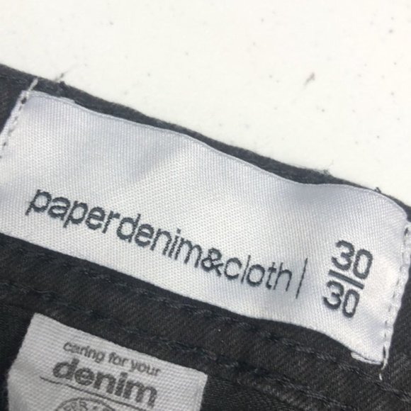 LIKE NEW PAPER DENIM & CLOTH BLACK HIGH-RISE SLIM STRAIGHT JEANS 30x30 ⭐️ - Picture 2 of 10